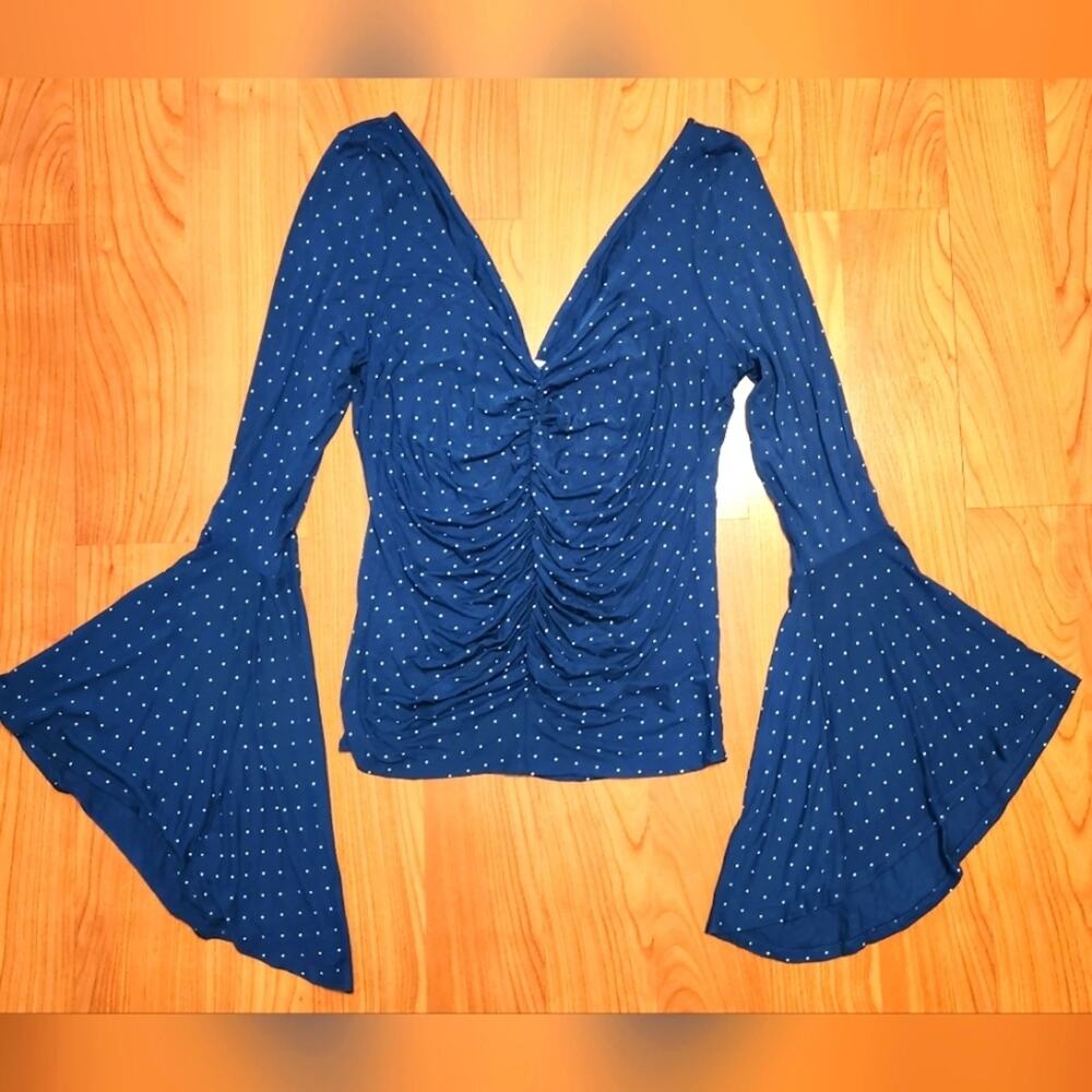 We The Free Polka Dot Bell Sleeve || Large EUC - Picture 2 of 11